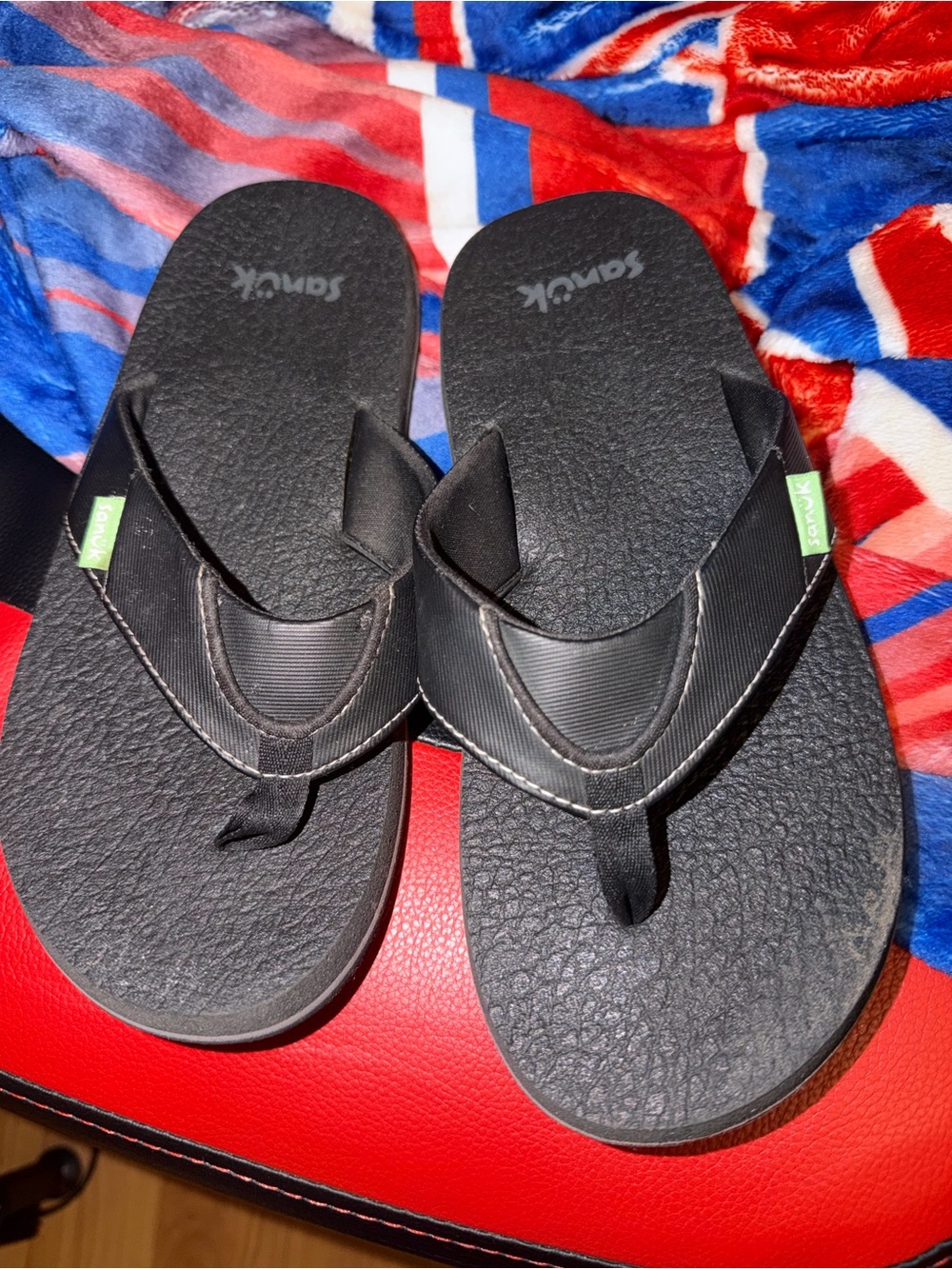 Sanuk Black Kids Flip Flops